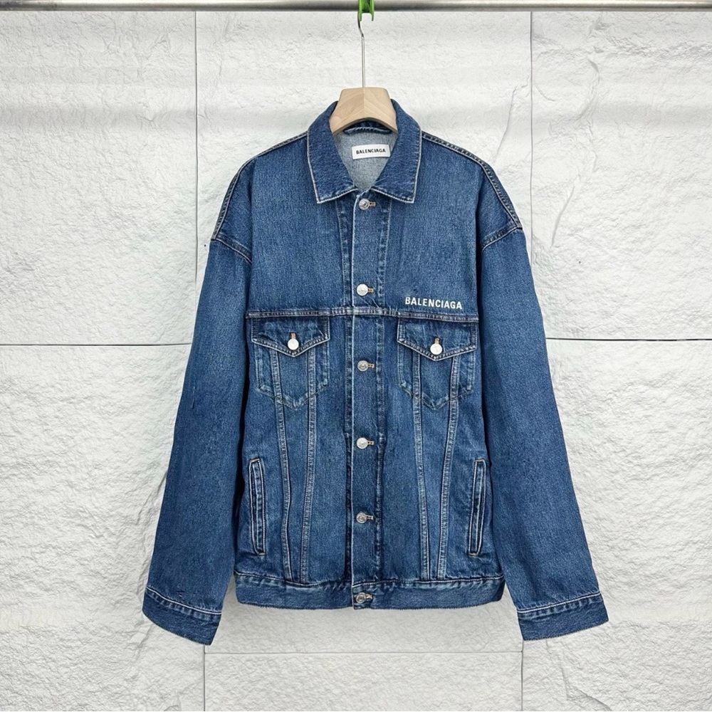 Authentic Balenciaga Blue Denim Shirt Jacket